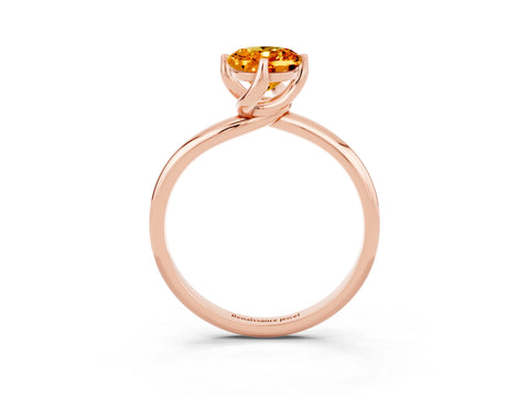 Rose gold Oval Cut Citrine Solitaire Engagement Ring with Four-Prong Setting and Classic Band_15