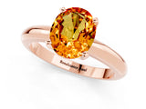 Rose gold Oval Cut Citrine Solitaire Engagement Ring with Round Band and Four-Prong Setting_1