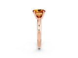 Rose gold Oval Cut Citrine Solitaire Engagement Ring with Round Band and Four-Prong Setting_2