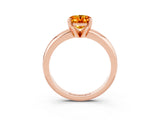 Rose gold Oval Cut Citrine Solitaire Engagement Ring with Round Band and Four-Prong Setting_3