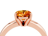 Rose gold Oval Cut Citrine Solitaire Engagement Ring with Round Band and Four-Prong Setting_4