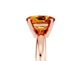 Rose gold Oval Cut Citrine Solitaire Engagement Ring with Round Band and Four-Prong Setting_5