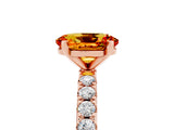 Rose gold Oval Cut Citrine Solitaire Pavé Band with Four-Prong Setting_5