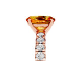 Rose gold Oval Cut Citrine Solitaire Pavé Engagement Ring with Round Band and Prong Setting_71