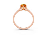 Rose gold Oval Cut Citrine Solitaire Ring with Flower Prong Setting and Classic Band_15