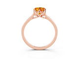 Rose gold Oval Cut Citrine Solitaire Ring with Flower Prong Setting and Classic Band_40