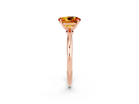 Rose gold Oval Cut Citrine Solitaire Ring with Six-Prong Setting and Classic Band_2