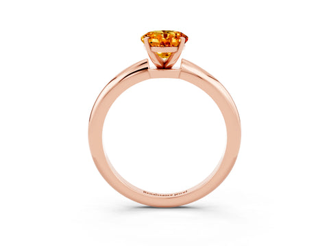 Rose gold Oval Cut Citrine Solitaire Ring with Six-Prong Setting and Classic Band_3