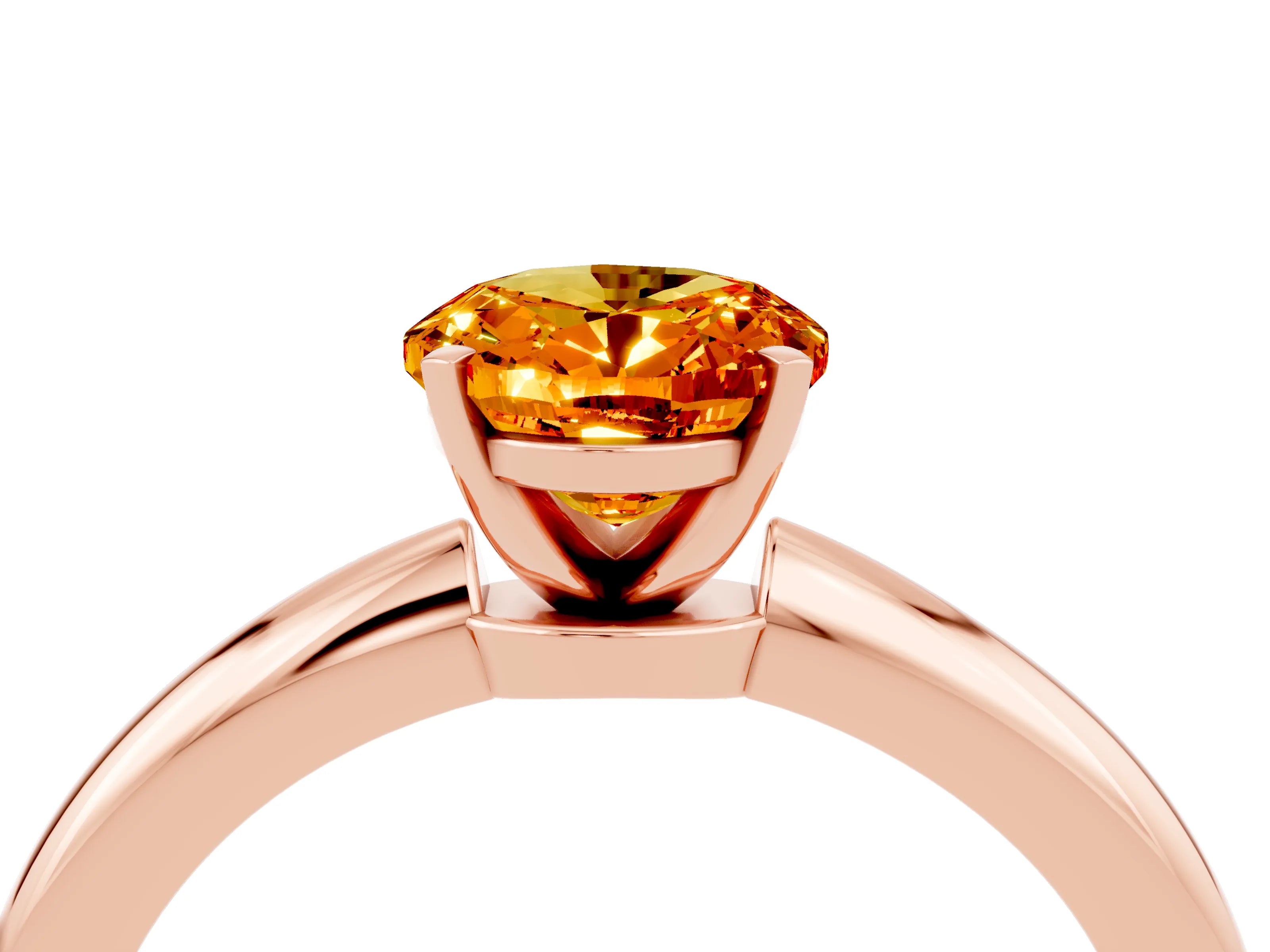 Rose gold Oval Cut Citrine Solitaire Ring with Six-Prong Setting and Classic Band_4