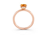 Rose gold Oval Cut Citrine Solitaire Ring with Thin Band and Four-Prong Setting_15