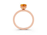 Rose gold Oval Cut Citrine Solitaire Ring with Thin Band and Prong Setting_15