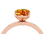 Rose gold Oval Cut Citrine Solitaire Ring with Thin Band and Prong Setting_16