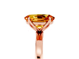 Rose gold Oval Cut Citrine Solitaire Ring with Thin Band and Prong Setting_17