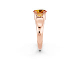 Rose gold Oval Cut Citrine Solitaire Ring with Wide Band and Prong Setting_2