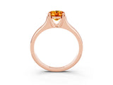 Rose gold Oval Cut Citrine Solitaire Ring with Wide Band and Prong Setting_3