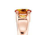 Rose gold Oval Cut Citrine Solitaire Ring with Wide Band and Prong Setting_5