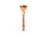Rose gold Oval Cut Citrine Solitaire Twist Band Prong Setting Ring_38