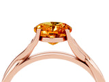 Rose gold Oval Cut Citrine Solitaire Twist Band Prong Setting Ring_40