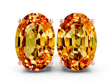 Rose gold Oval Cut Citrine Stud Earrings_12