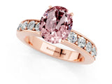 Rose gold Oval Cut Cut Channel Set Diamond Engagement Ring with Four-Prong Setting_1