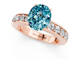 Rose gold Oval Cut Cut Channel Set Diamond Engagement Ring with Four-Prong Setting_1