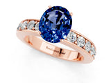 Rose gold Oval Cut Cut Channel Set Diamond Engagement Ring with Four-Prong Setting_1