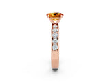 Rose gold Oval Cut Cut Channel Set Diamond Engagement Ring with Four-Prong Setting_2
