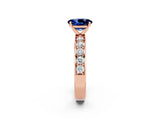 Rose gold Oval Cut Cut Channel Set Diamond Engagement Ring with Four-Prong Setting_2