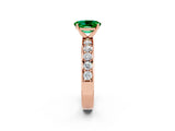 Rose gold Oval Cut Cut Channel Set Diamond Engagement Ring with Four-Prong Setting_2