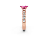 Rose gold Oval Cut Cut Channel Set Diamond Engagement Ring with Four-Prong Setting_2