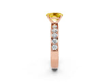 Rose gold Oval Cut Cut Channel Set Diamond Engagement Ring with Four-Prong Setting_2