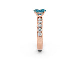 Rose gold Oval Cut Cut Channel Set Diamond Engagement Ring with Four-Prong Setting_2