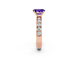 Rose gold Oval Cut Cut Channel Set Diamond Engagement Ring with Four-Prong Setting_2