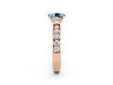 Rose gold Oval Cut Cut Channel Set Diamond Engagement Ring with Four-Prong Setting_2