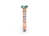 Rose gold Oval Cut Cut Channel Set Diamond Engagement Ring with Four-Prong Setting_2