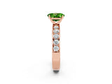 Rose gold Oval Cut Cut Channel Set Diamond Engagement Ring with Four-Prong Setting_2