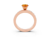 Rose gold Oval Cut Cut Channel Set Diamond Engagement Ring with Four-Prong Setting_3
