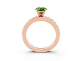 Rose gold Oval Cut Cut Channel Set Diamond Engagement Ring with Four-Prong Setting_3