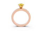 Rose gold Oval Cut Cut Channel Set Diamond Engagement Ring with Four-Prong Setting_3