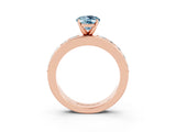 Rose gold Oval Cut Cut Channel Set Diamond Engagement Ring with Four-Prong Setting_3