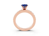 Rose gold Oval Cut Cut Channel Set Diamond Engagement Ring with Four-Prong Setting_3
