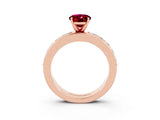 Rose gold Oval Cut Cut Channel Set Diamond Engagement Ring with Four-Prong Setting_3