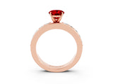 Rose gold Oval Cut Cut Channel Set Diamond Engagement Ring with Four-Prong Setting_3