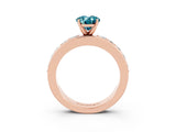 Rose gold Oval Cut Cut Channel Set Diamond Engagement Ring with Four-Prong Setting_3