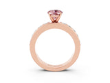 Rose gold Oval Cut Cut Channel Set Diamond Engagement Ring with Four-Prong Setting_3