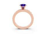 Rose gold Oval Cut Cut Channel Set Diamond Engagement Ring with Four-Prong Setting_3