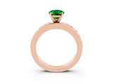 Rose gold Oval Cut Cut Channel Set Diamond Engagement Ring with Four-Prong Setting_3