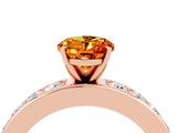 Rose gold Oval Cut Cut Channel Set Diamond Engagement Ring with Four-Prong Setting_4