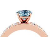 Rose gold Oval Cut Cut Channel Set Diamond Engagement Ring with Four-Prong Setting_4
