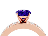 Rose gold Oval Cut Cut Channel Set Diamond Engagement Ring with Four-Prong Setting_4